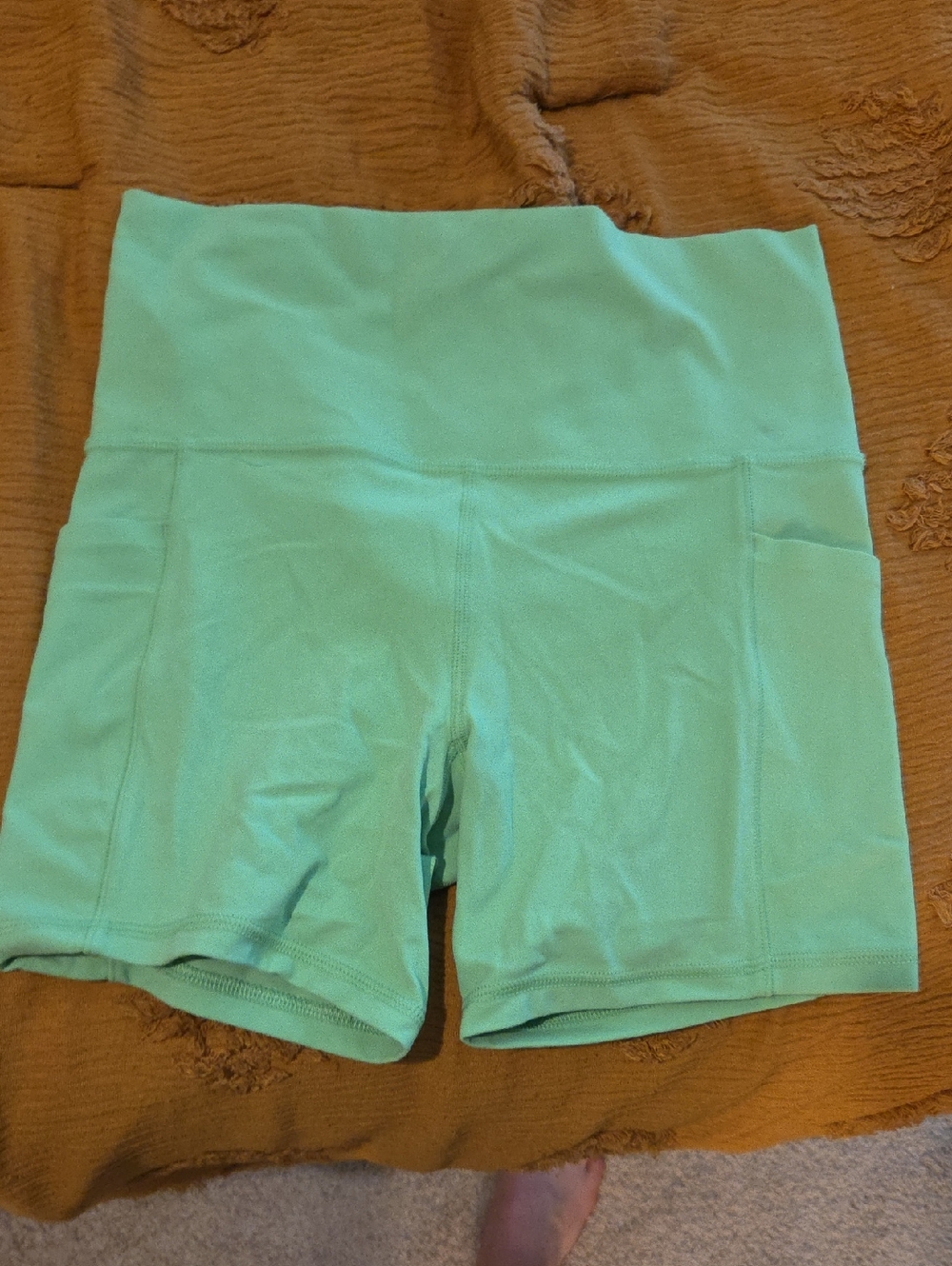 Athleta High-Waist Neon Green Shorts